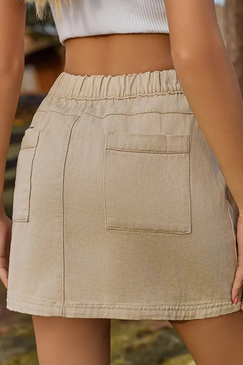 Street Style Elastische Denim Rok
