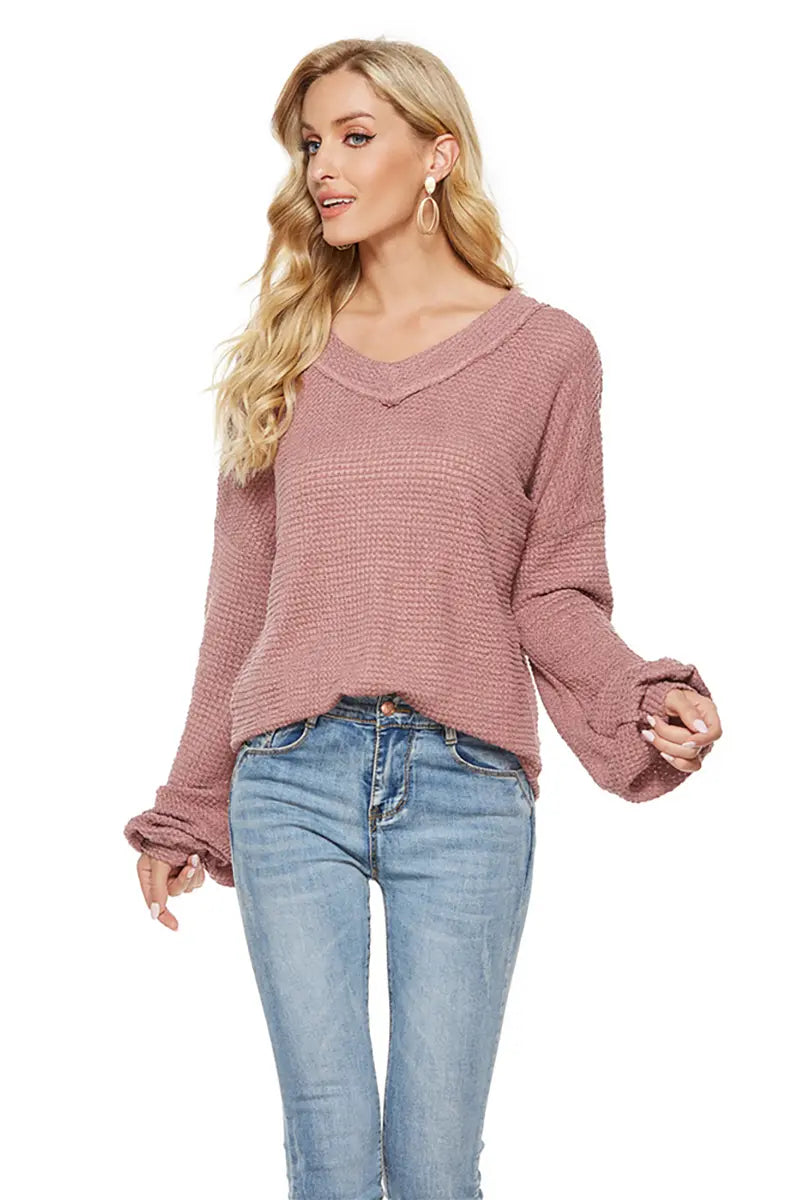 Trendy oversized V-hals trui