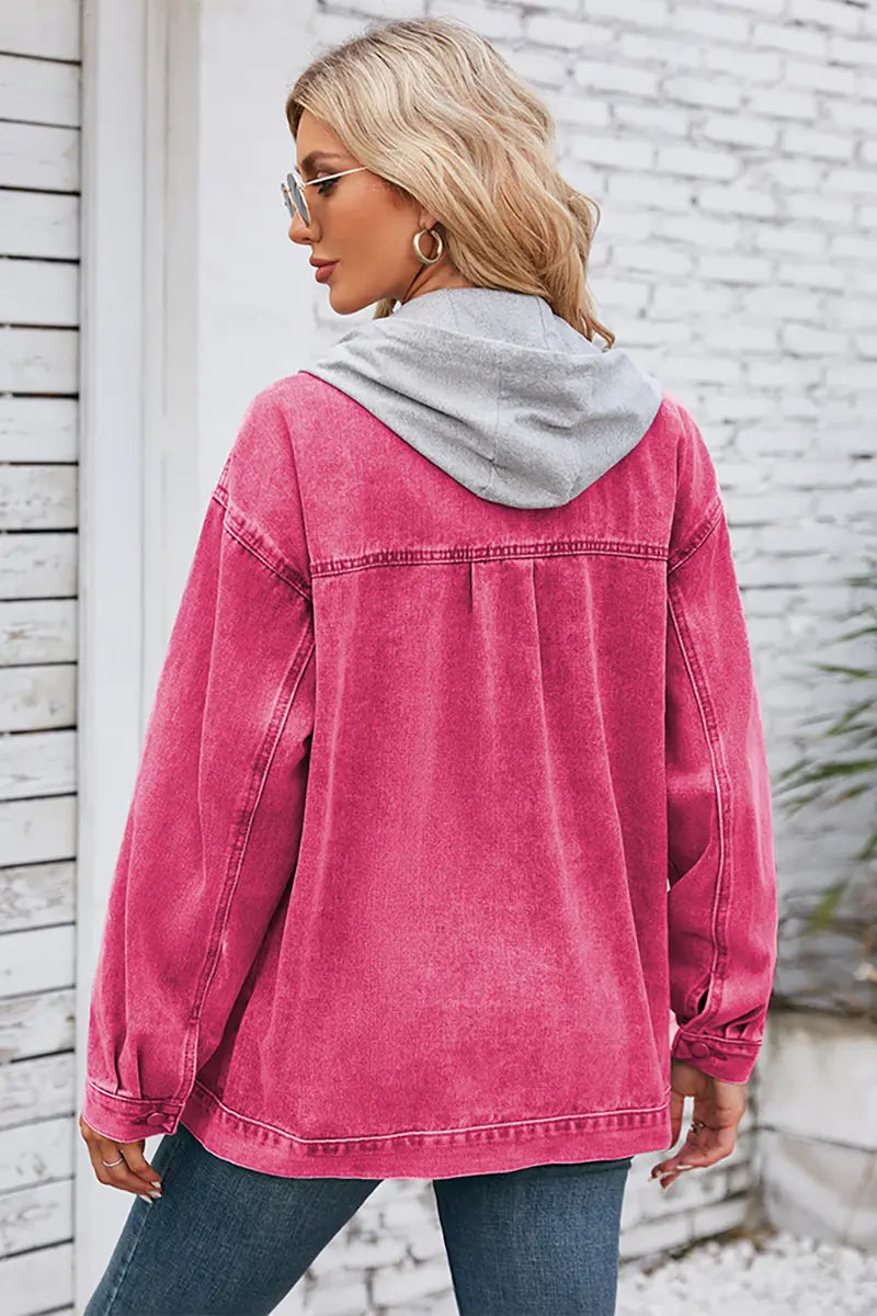 Hooded Convertible Vintage Denim Jacket