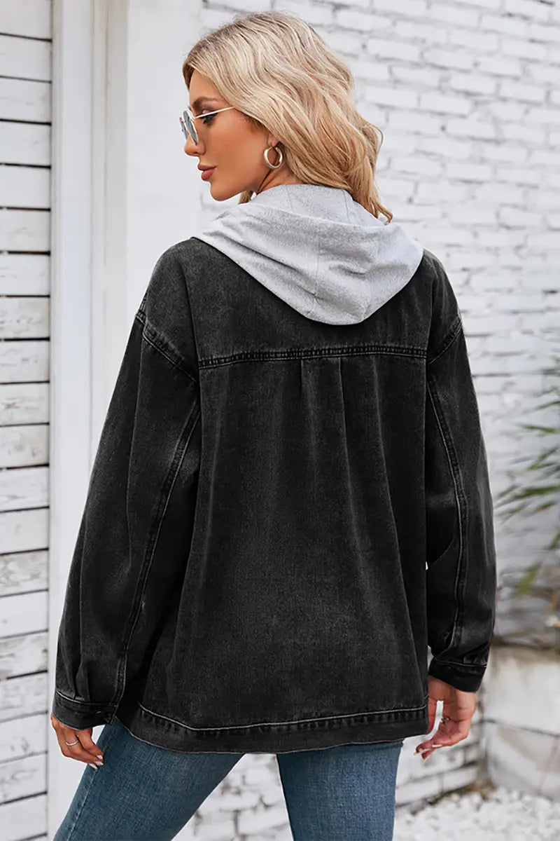Hooded Convertible Vintage Denim Jacket