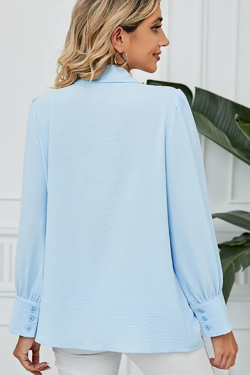 Chiffon Loose-Fit Button-Up Shirt