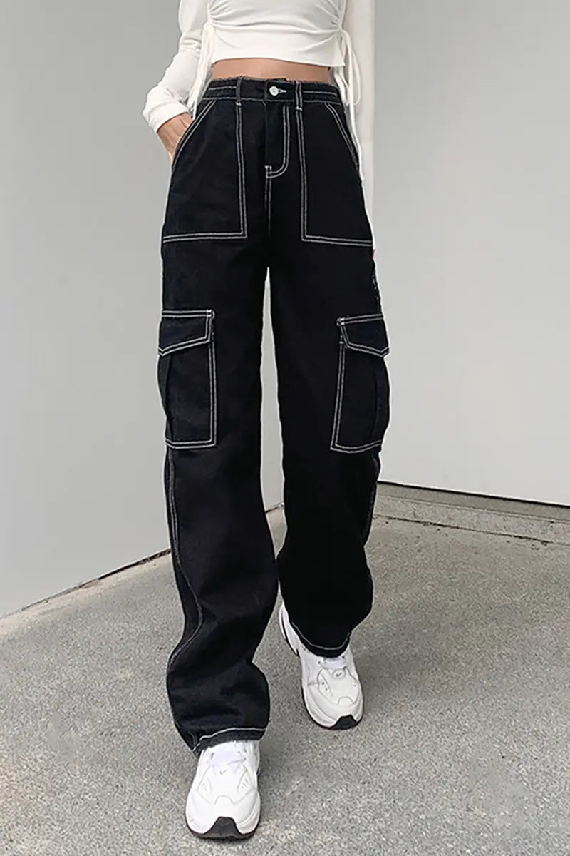 Veelzijdige elastische denim werkbroek