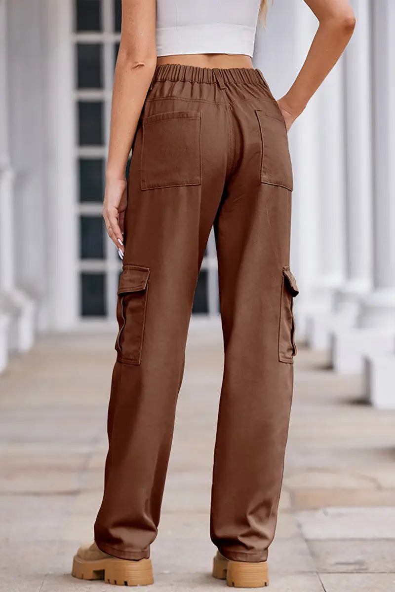 Lente Was Denim Trekkoord Cargo Broek