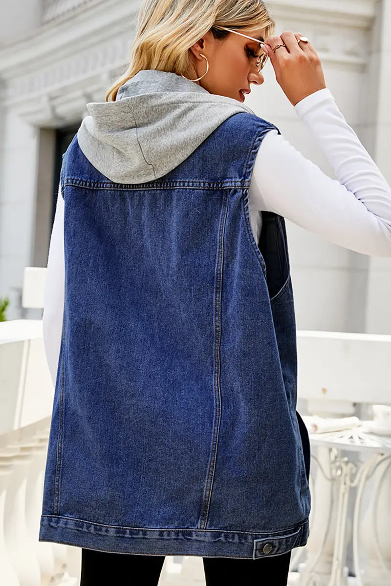 Classic Hooded Denim Vest