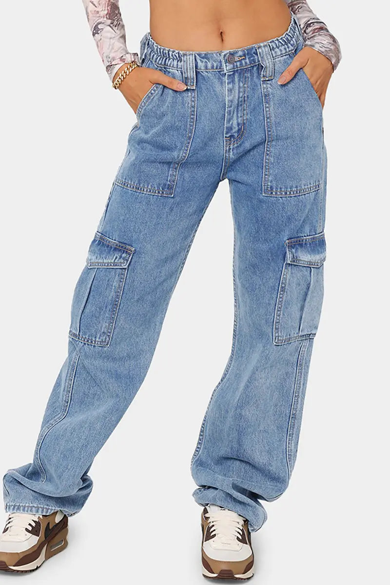 Veelzijdige elastische denim werkbroek