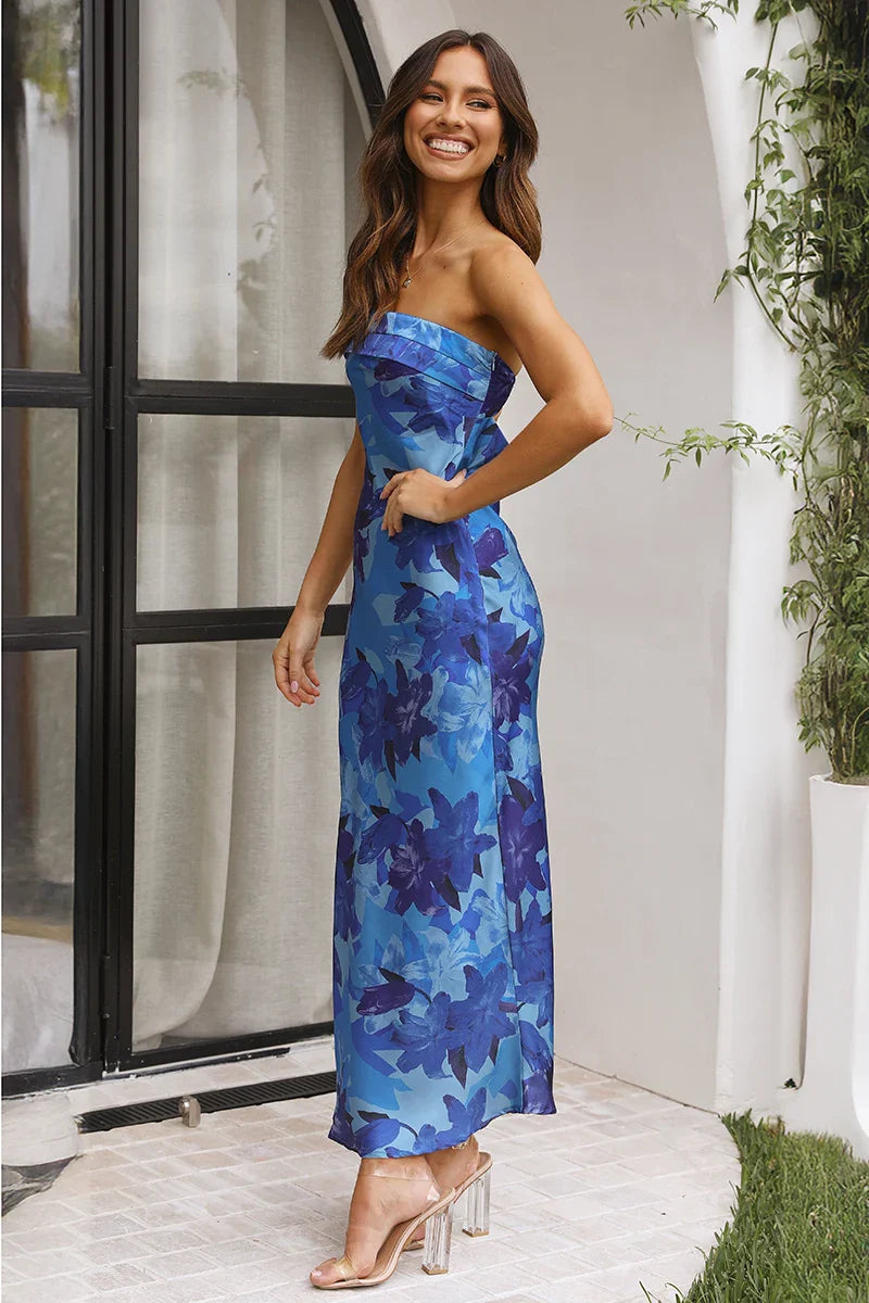 Miya Maxi-jurk - Blauwe Bloemen