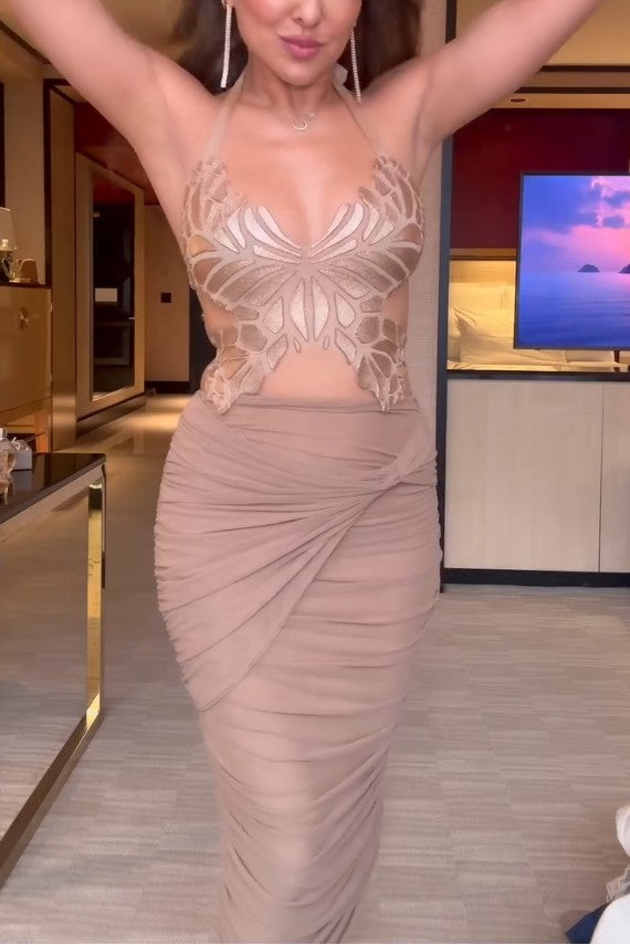 Desert Bloom Mesh Ruched Skirt Set