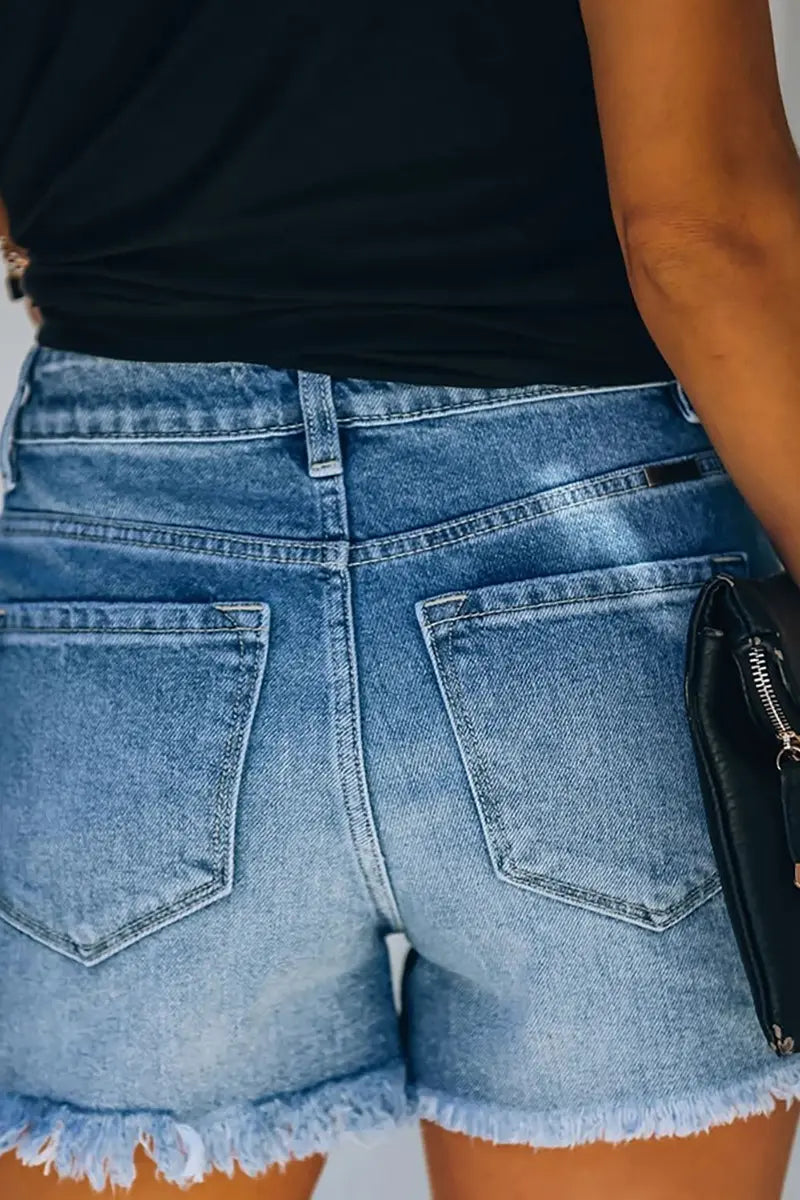 Stijlvolle gescheurde denim shorts