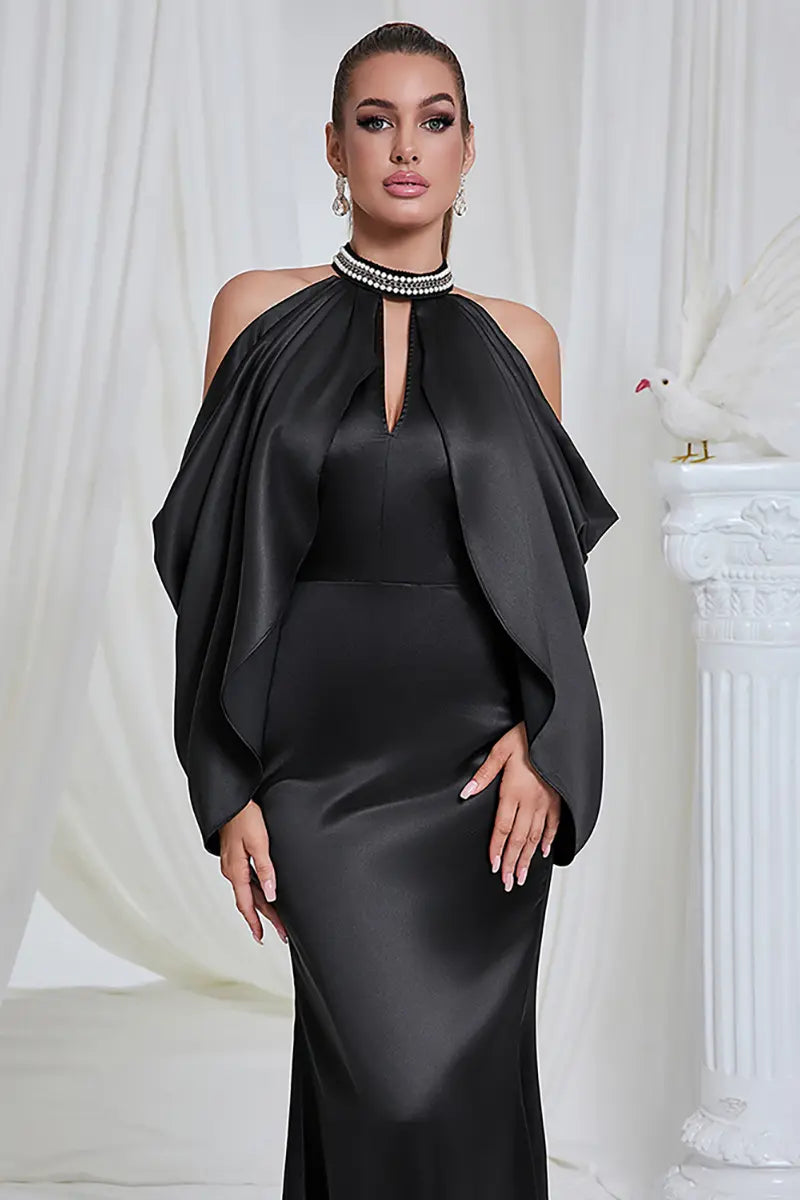 Sexy off-shoulder jurk met open hals