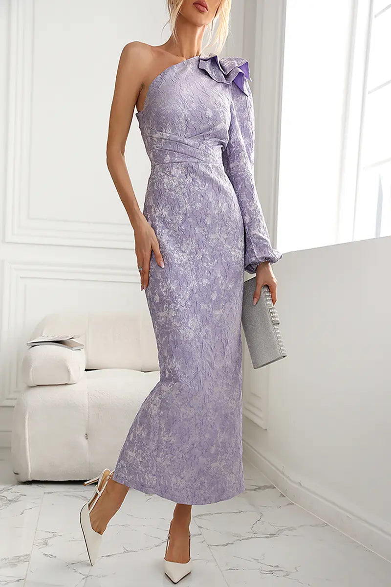 Fashionable Sexy Strapless Long Sleeve Dress
