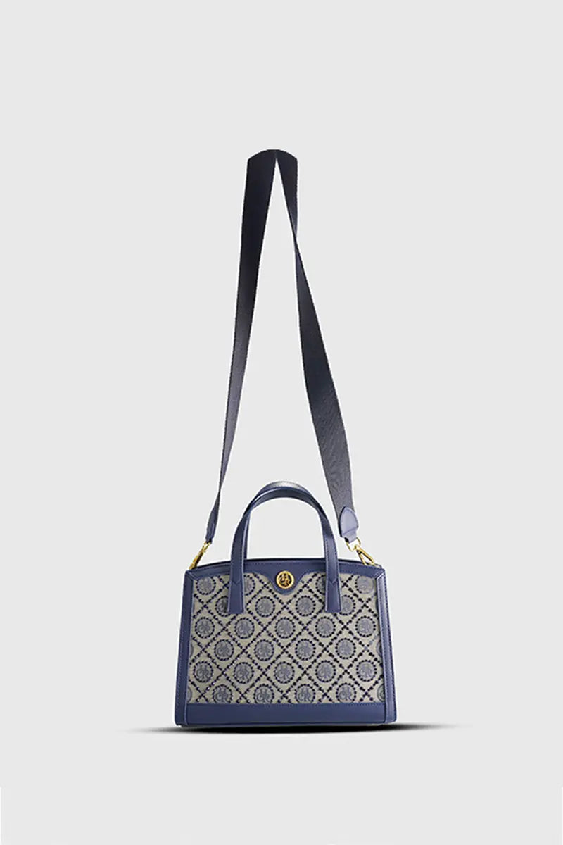 Jacquard Rhinestone Tote Crossbody Evening Bag