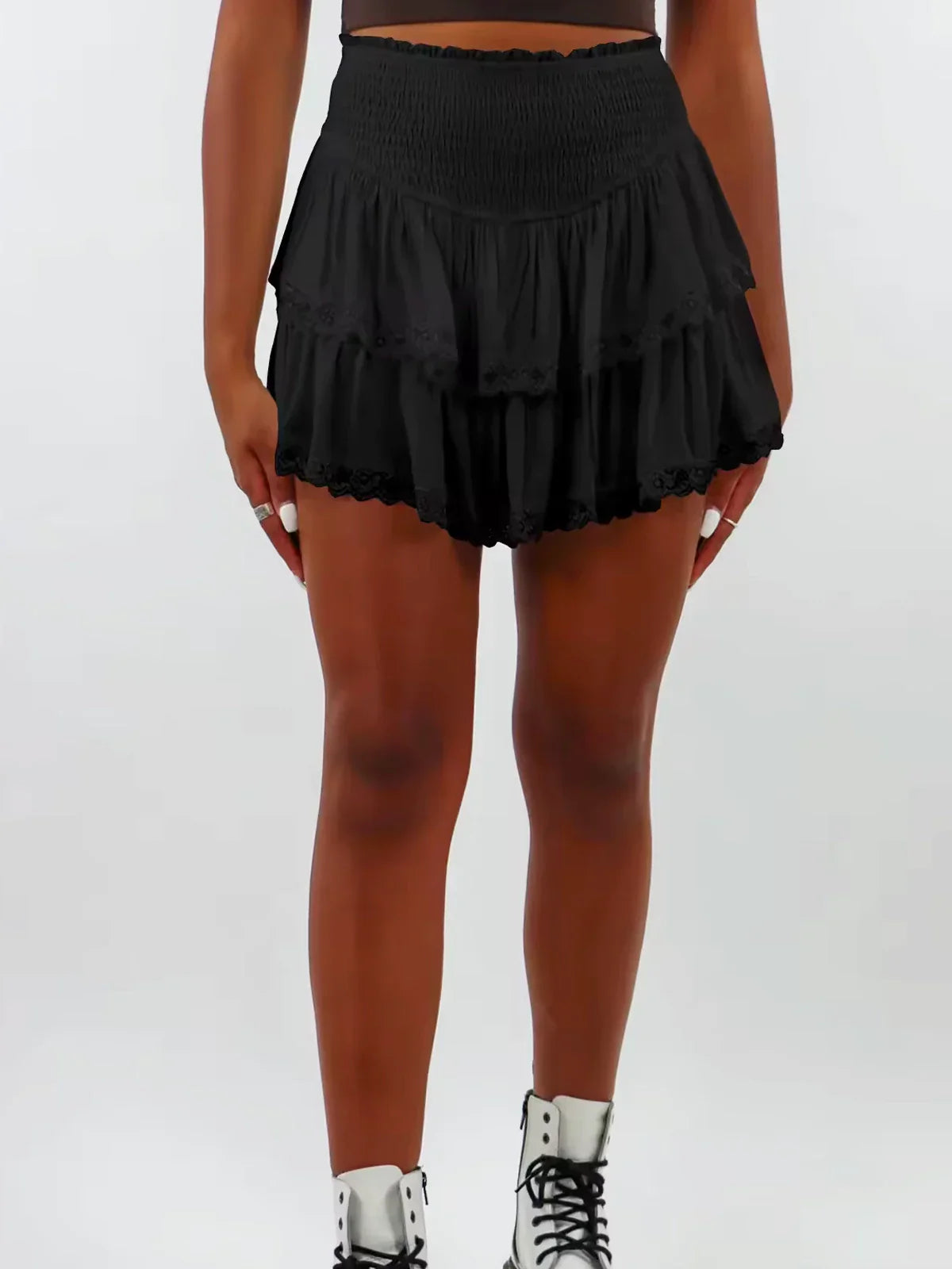 Oversized gebreide batwing trui & gerimpelde minirok set