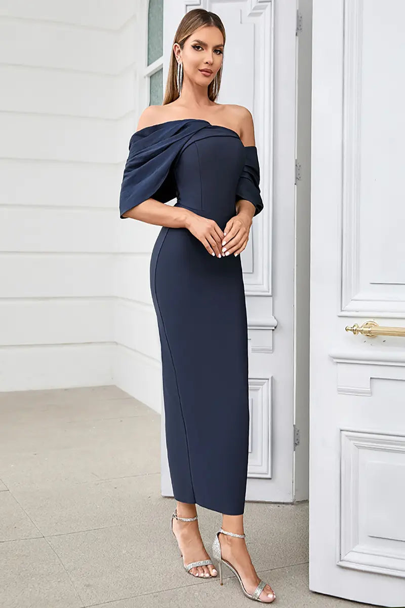 Sexy geplooide bodycon avondjurk