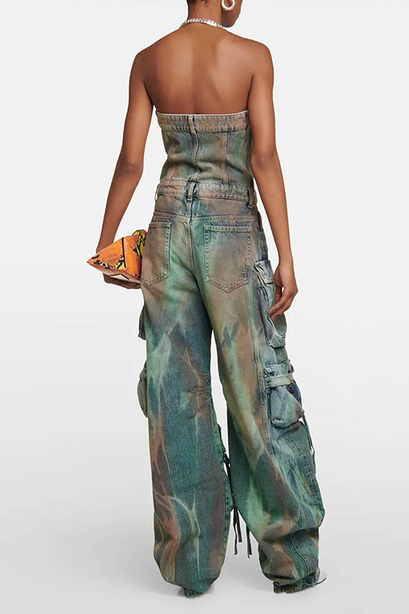 Spuitgeverfd camouflage-overall