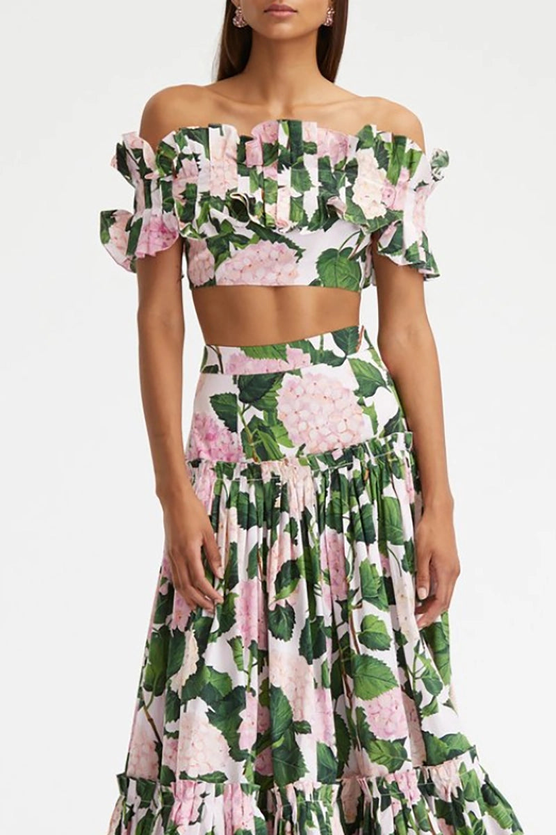 Gerimpelde Hortensia Strapless Bikini Set