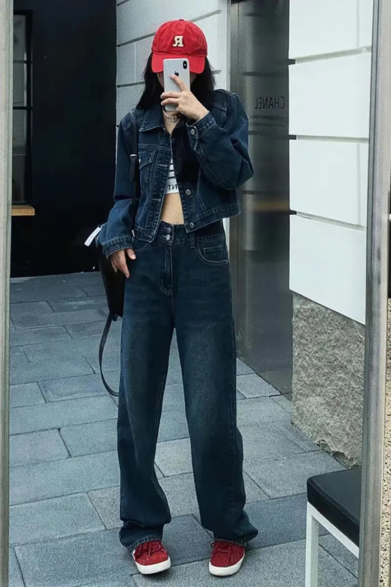 Chic Denim Two-Piece Set
