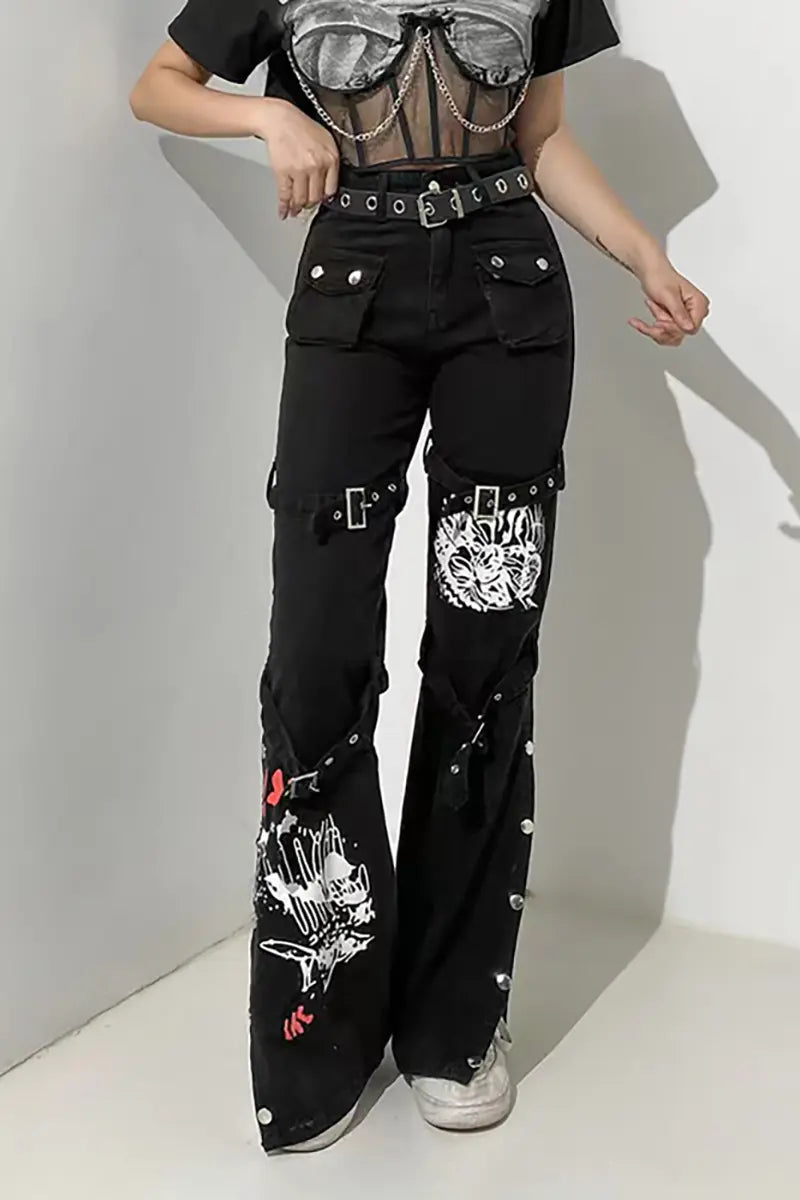 Street Style Gebloemde Jeans