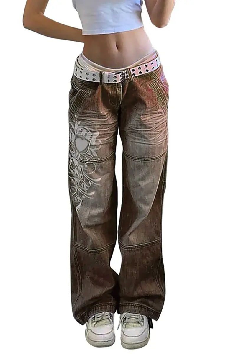 Straatstijl gewassen jeans