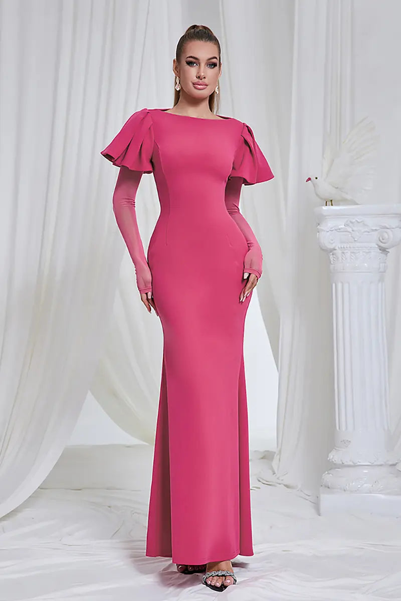 Elegant Mesh Long Sleeve Dress