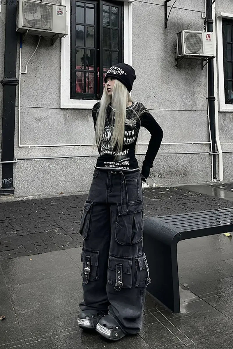 Dames wijde jeansbroek