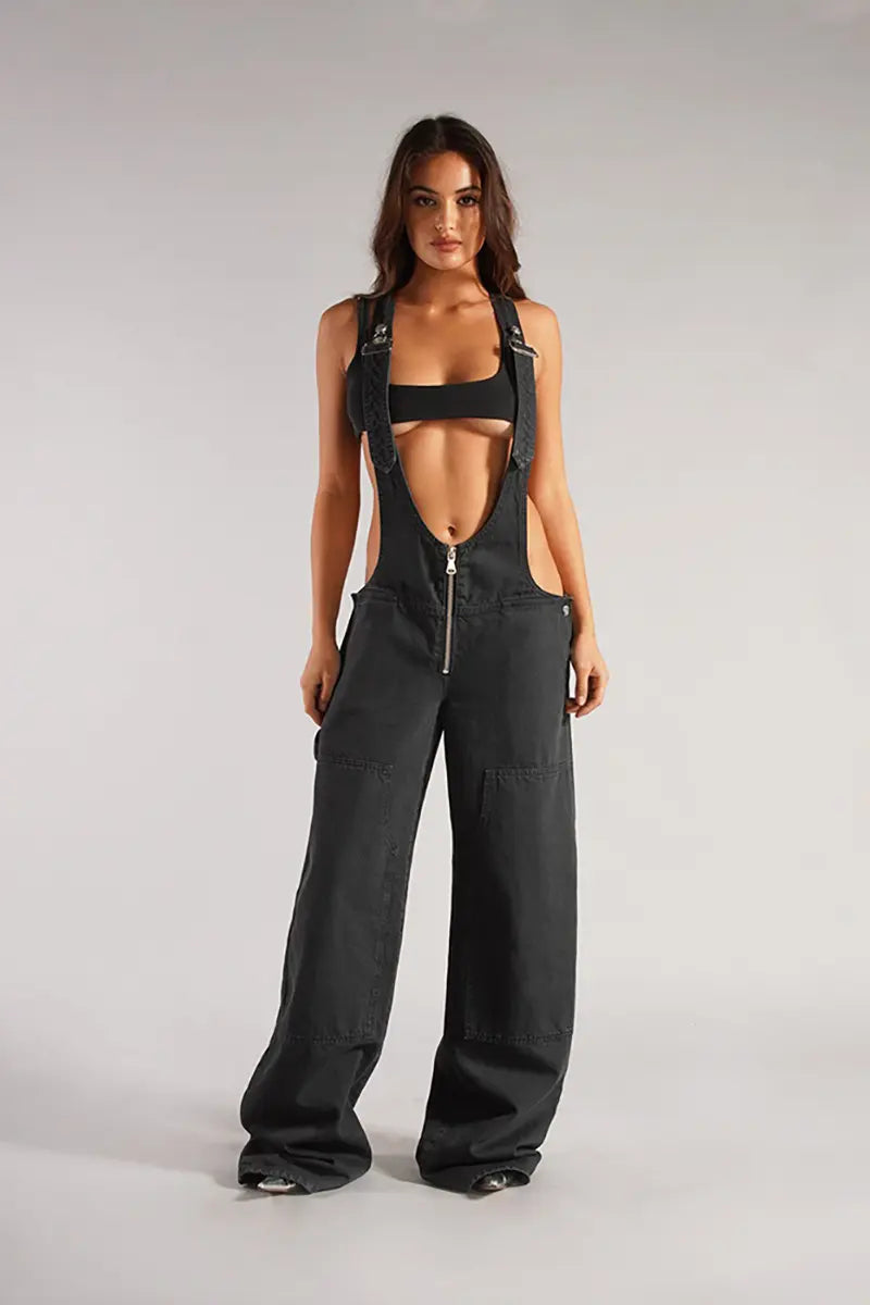 Ritsband Denim Jumpsuit
