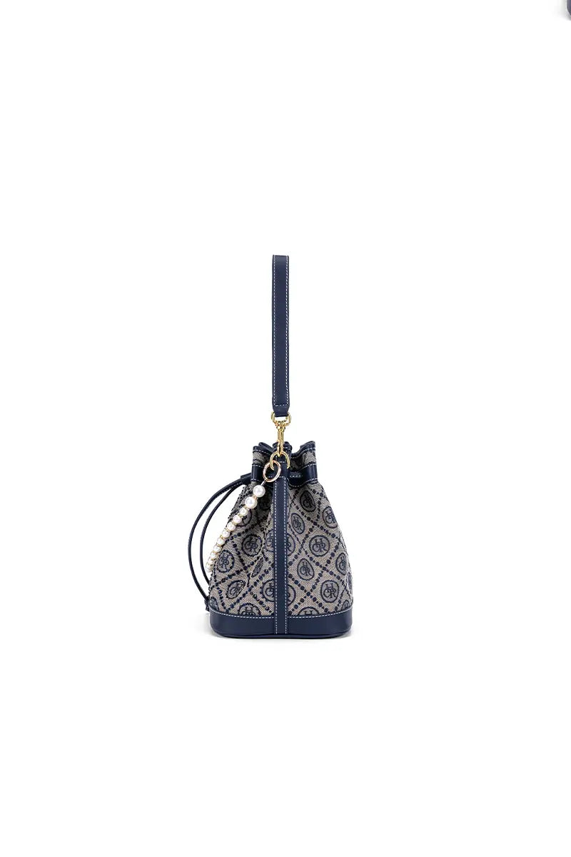 Jacquard Star Crossbody Bucket Bag