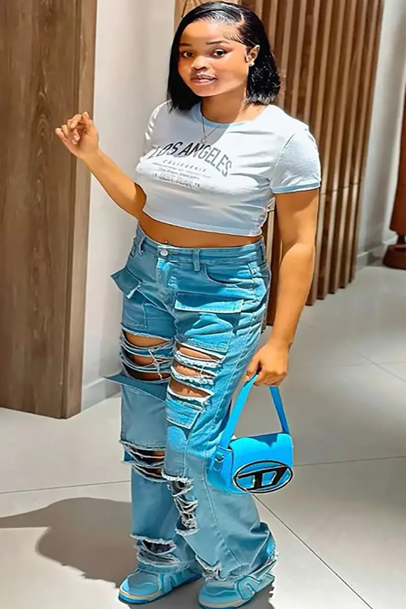 Edgy High-Waist Denim