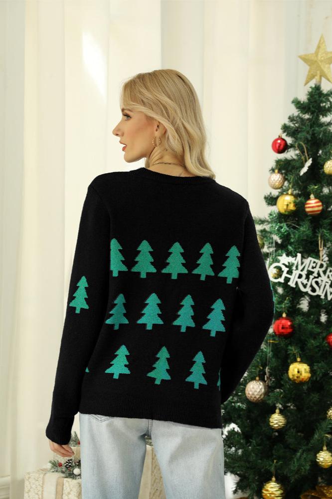 Sprankelende Pailletten Kerstboom Gebreide Trui