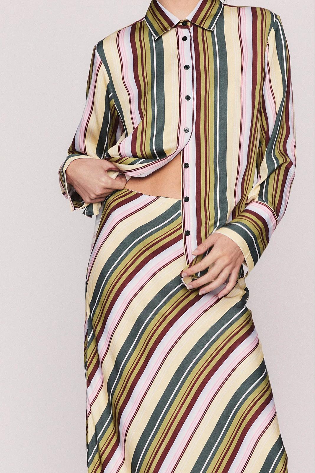 Vintage Striped Maxi Skirt Set