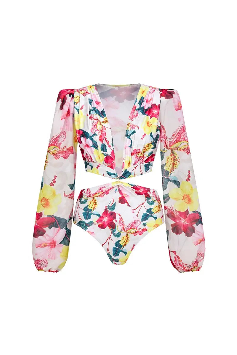 3D Bloemen Snit Badpak Eendelig Set