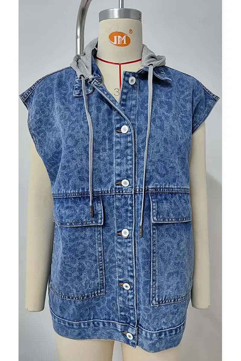 Trendy mouwloos denim vest
