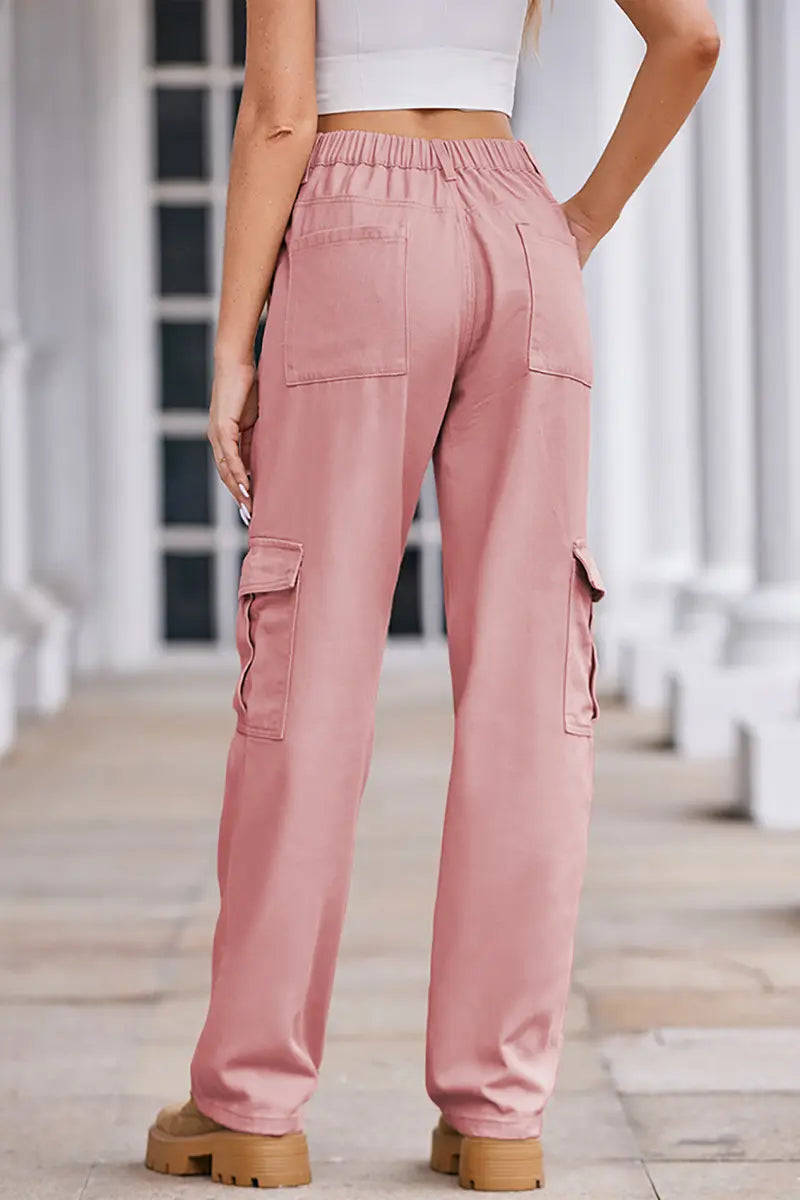 Lente Was Denim Trekkoord Cargo Broek