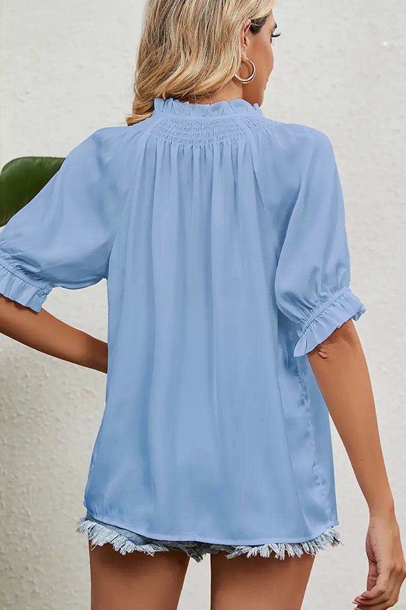 Prinses Mouw Trekkoord Chiffon Top