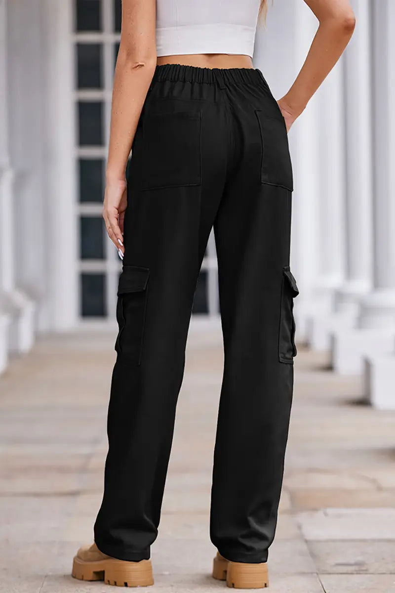 Lente Was Denim Trekkoord Cargo Broek