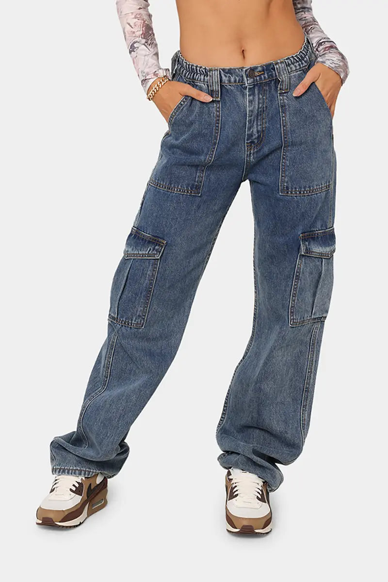 Veelzijdige elastische denim werkbroek