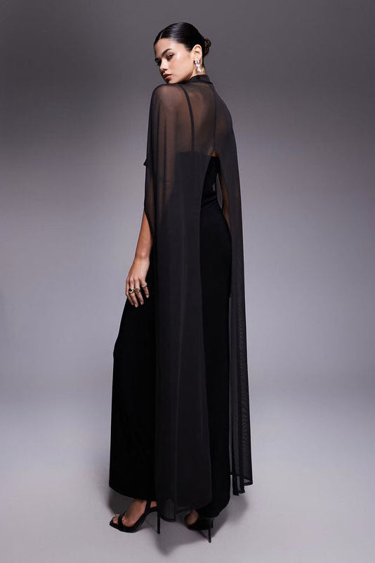 Pinalaking Cape Maxi Dress