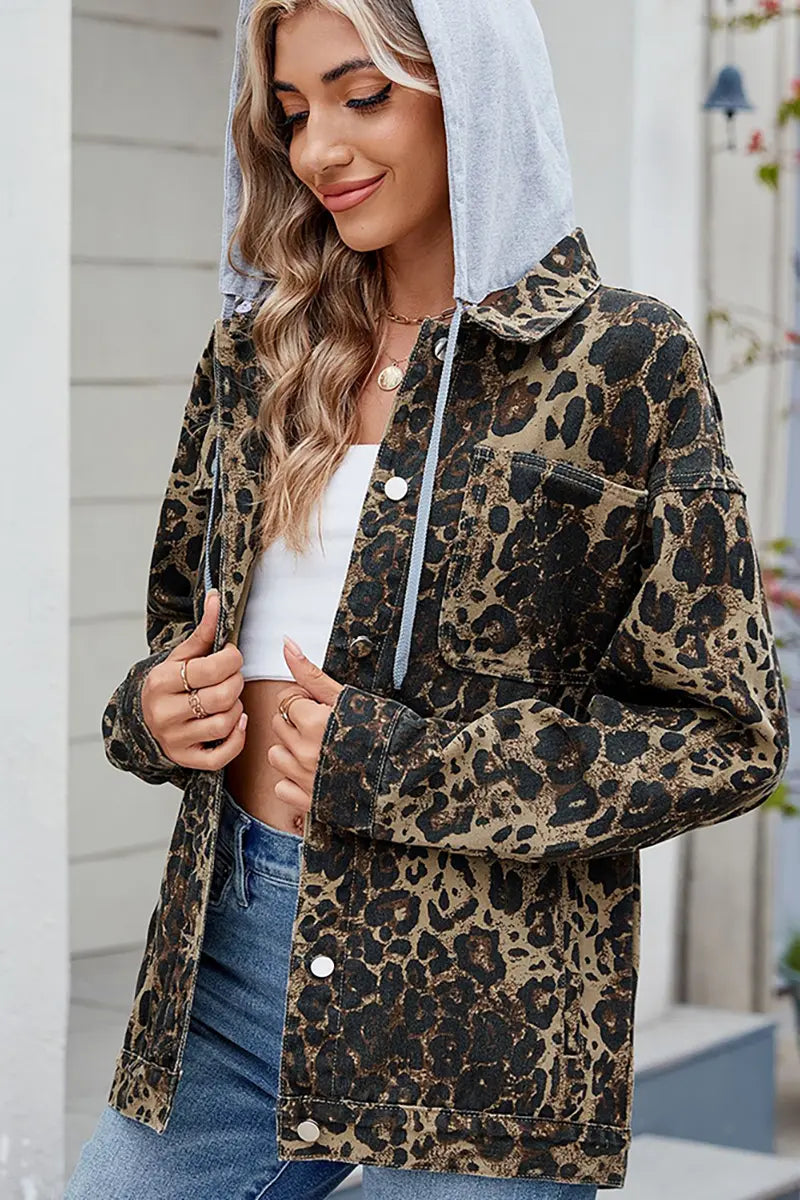 Hooded Convertible Vintage Denim Jacket