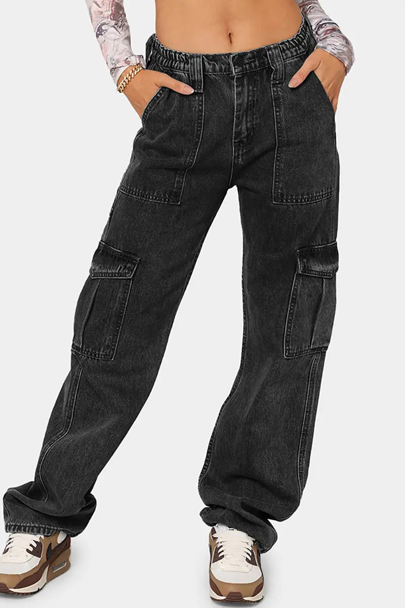 Veelzijdige elastische denim werkbroek