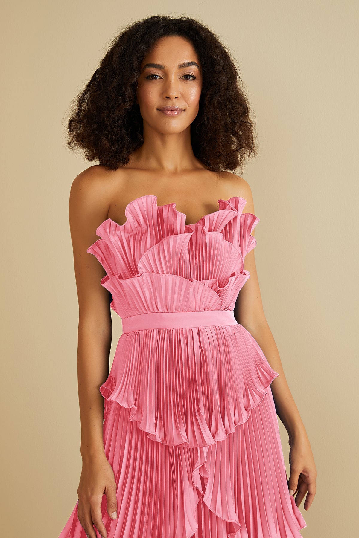 Judah Scallop Pleated Maxi Dress