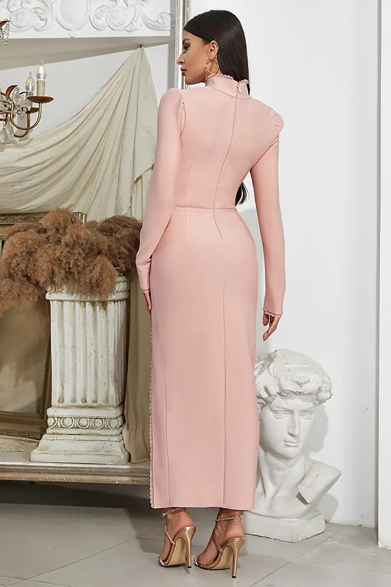 Sexy modieuze lange mouw strapless jurk