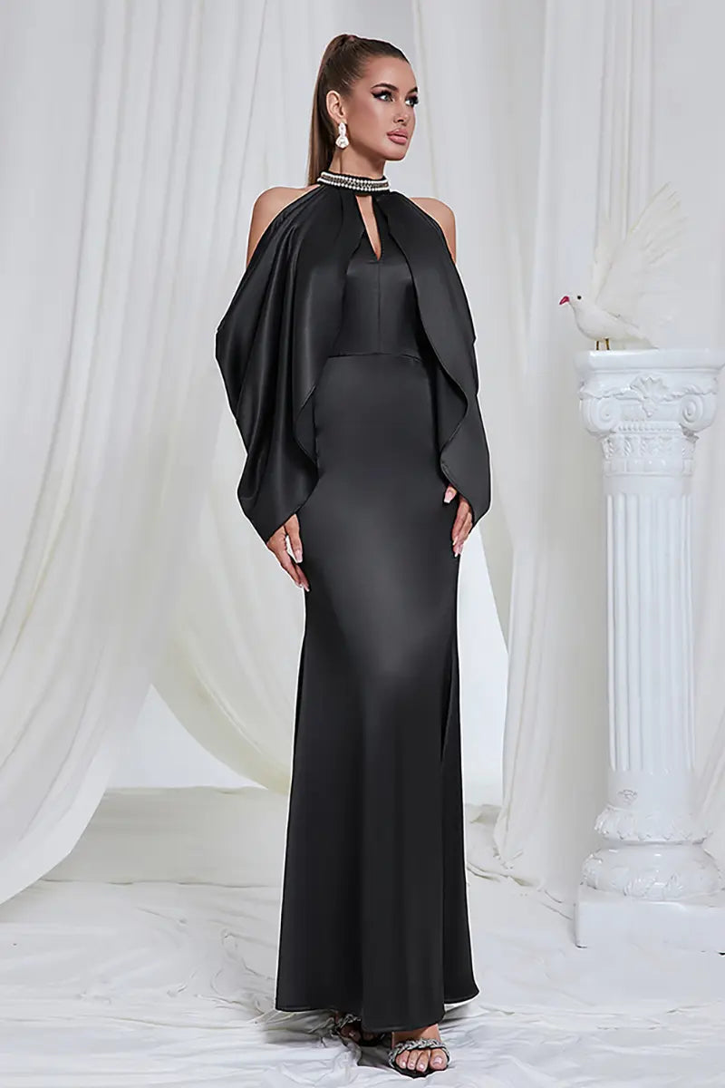 Sexy off-shoulder jurk met open hals