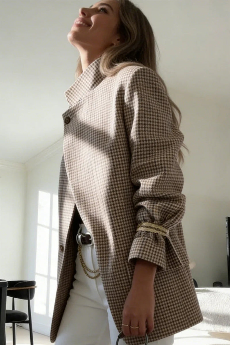 Vintage Plaid Structured Blazer