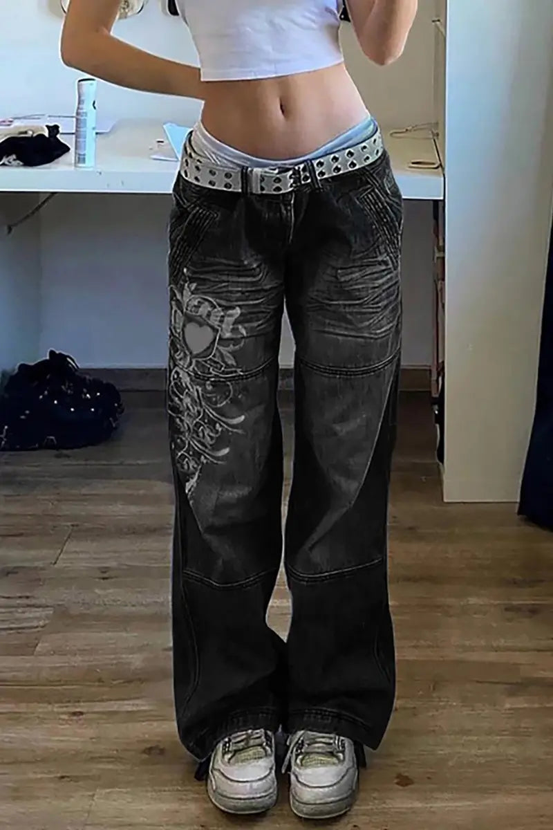 Straatstijl gewassen jeans