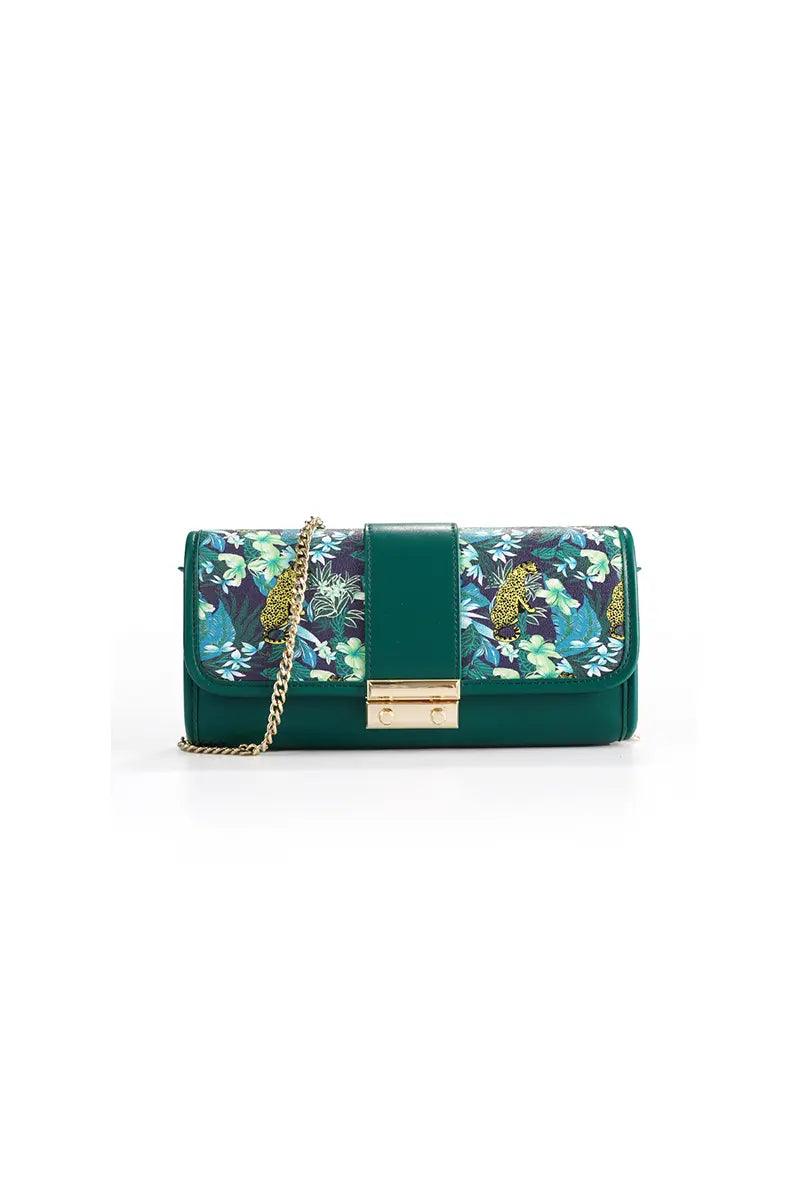 Urban Fashion Emerald Garden Print Barrel Bag