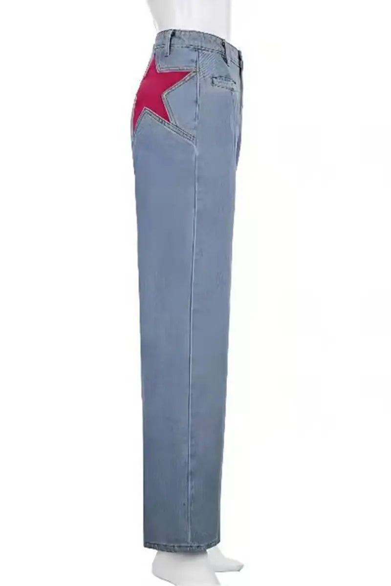 Retro mid-rise uitlopende jeans