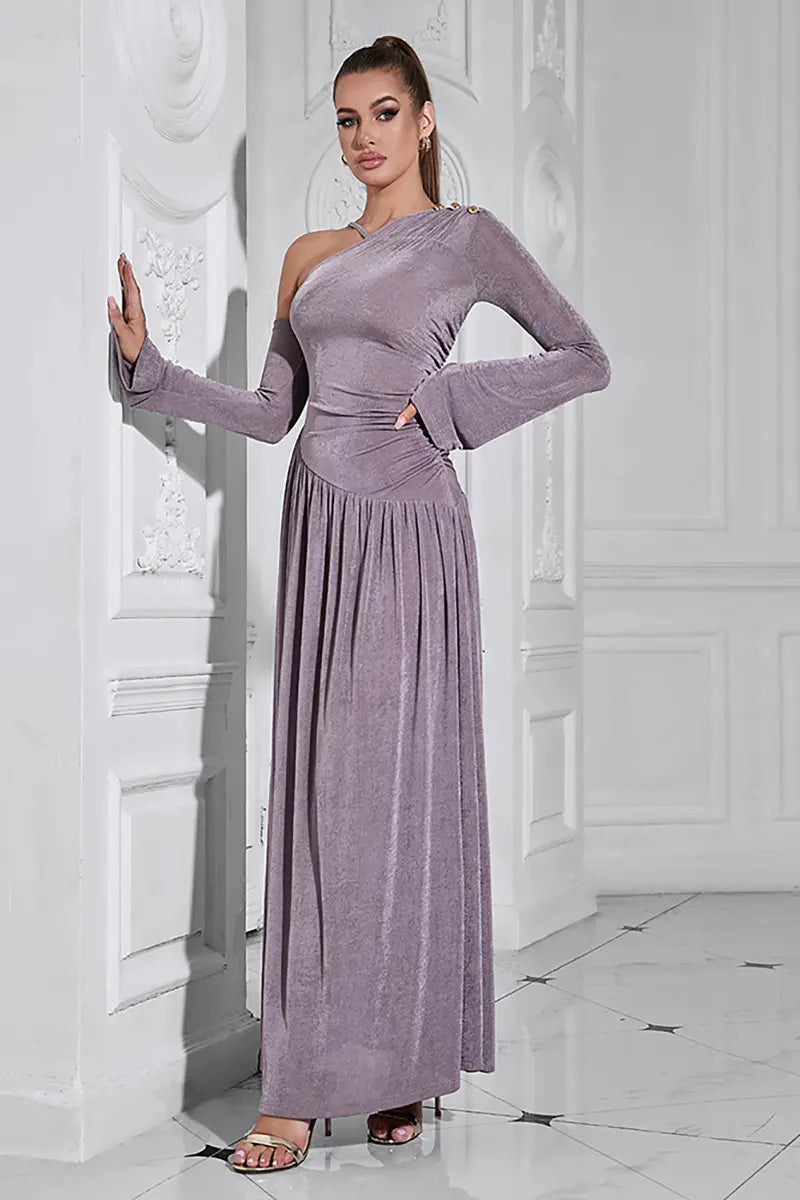 Asymmetric One-Shoulder A-Line Dress