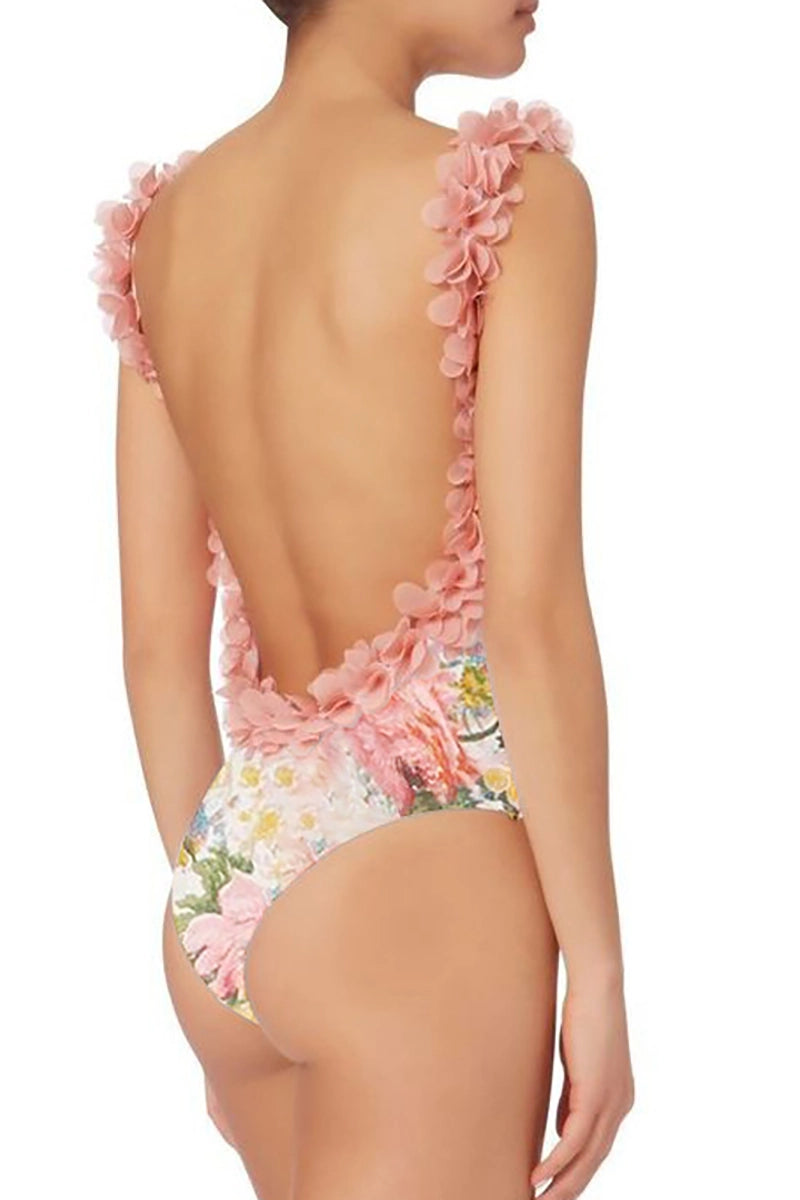 One-Piece Appliqué Sexy Bikini Swimsuit
