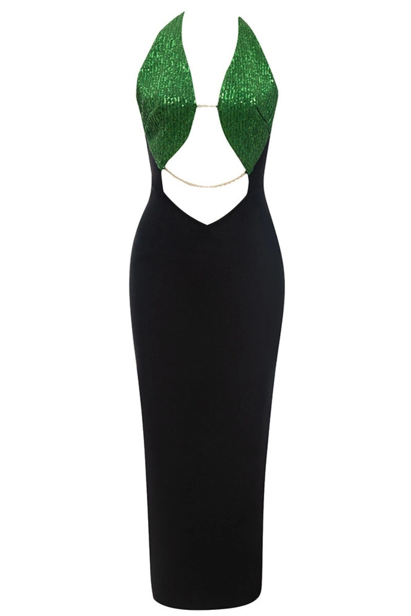 Backless Halter Evening Bandage Dress