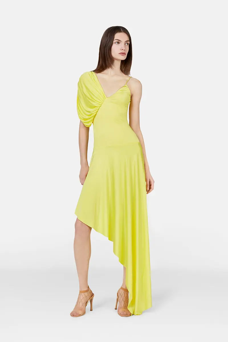Elegante badpak met pofmouwen in effen kleur