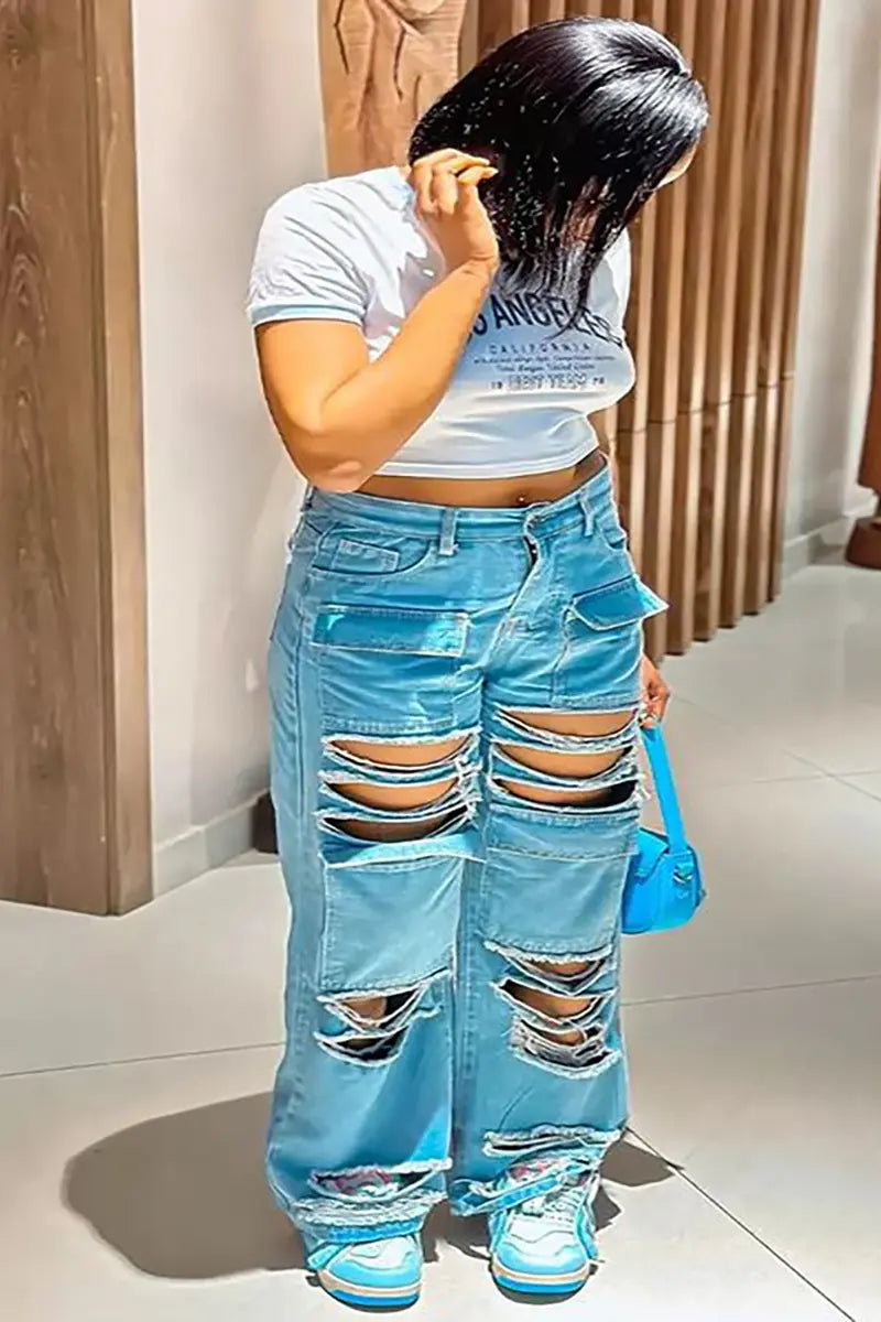 Edgy High-Waist Denim